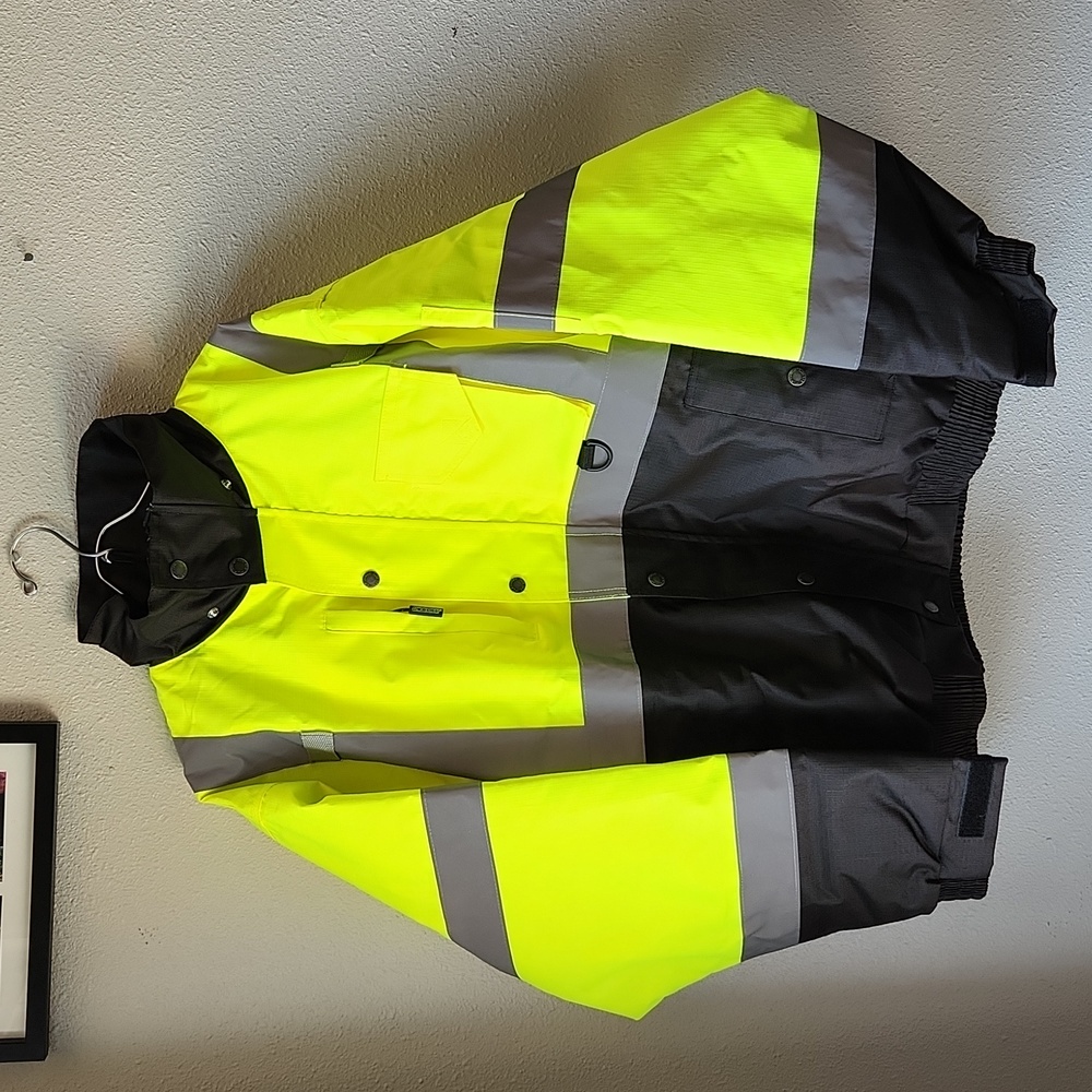 Kishigo Ripstop Bomber Jacket - Lime/Black NWT Size M